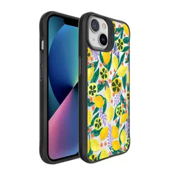 DailyObjects Black & Yellow Lemony Leafy Black Hybrid iPhone 13 Mini Back Case-6
