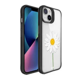 DailyObjects Transparent Clear White Daisy Printed iPhone 13 Mini Back Case-18