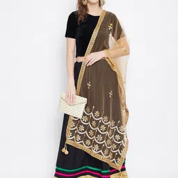 Clora Creation Ethnic Motifs Embroidered Net Dupatta image 5