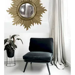 VAS collection home Gold Toned Textured Wooden Frame Wall Mirror-image-80