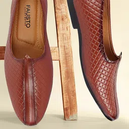 FAUSTO Boys Textured Comfort Insole Lightweight Mojaris-50