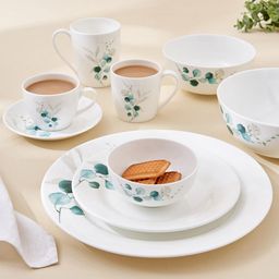 Home Centre White & Green Floral Printed Bone China Glossy Mug 340 ml-10