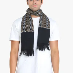 ELLIS Men Black & White Patterned Muffler-17