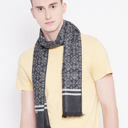 Alvaro Castagnino Men Grey & White Printed Muffler-image-94