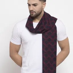 Calvadoss Men Navy Blue & Pink Printed Premium Muffler-14