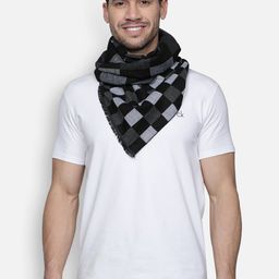 Alvaro Castagnino Men Black & Grey Checked Muffler-picture-23