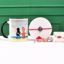 Voylla Black Ram Lalla Rhodium Rakhi Gift Set With Special Siblings Mug-image-27