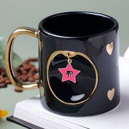 Archies Black & Gold-Toned Printed Ceramic Matte Barbie Ceramic Coffee Mug 350 ml-11