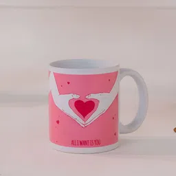 DecorTwist Pink Printed Ceramic Coffee Mug-32