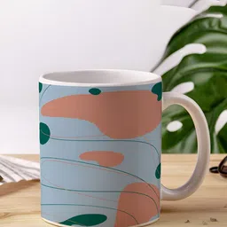 nestroots Blue & Orange Printed Stoneware Glossy Mug 350 ml-22