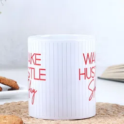 fnp White & Red Typography Printed Ceramic Glossy Mug 325ml image 3