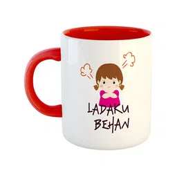 ARTBUG Red & White Printed Ceramic Dishwasher And Microwave Safe Glossy Mug 350ml-image-70