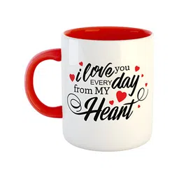 ARTBUG Red White Printed Ceramic Glossy Mugs 350 ml-17