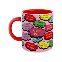 ARTBUG Red Raksha Bandhan Printed Ceramic Glossy Mugs 350 ml-1