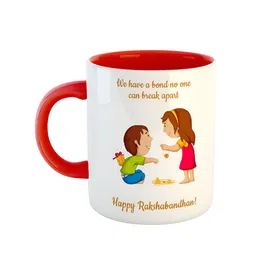 ARTBUG Red & White Rakshbandhan Printed Microwave Safe Ceramic Glossy Mug 350 ml-32