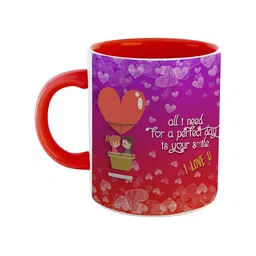 ARTBUG Red & Purple Printed Ceramic Dishwasher And Microwave Safe Glossy Mug 350ml-48