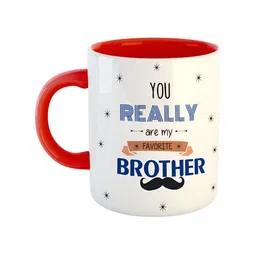 ARTBUG White & Red Text Or Slogans Printed Ceramic Glossy Mug 350ml-1