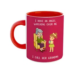 ARTBUG Red & Maroon Dishwasher Safe Printed Ceramic Glossy Mug-52