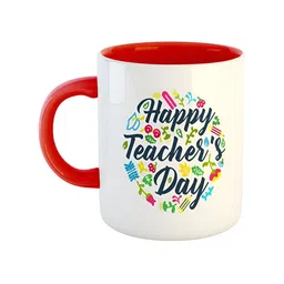 ARTBUG White & Red Text Or Slogans Printed Ceramic Glossy Mug 350ml-42