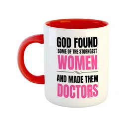 ARTBUG Red & White Printed Ceramic Glossy Mug 350 ml-10
