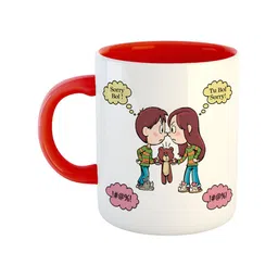 ARTBUG Red & White Printed Ceramic Glossy Mug 350 ml-15