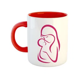 ARTBUG Red & White Graphic Printed Ceramic Glossy Mug 350 ml-2