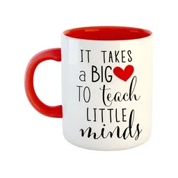ARTBUG Red & White Printed Ceramic Glossy Mug 350 ml-47