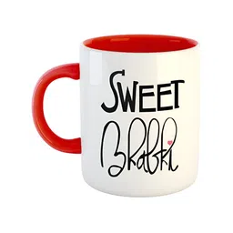 ARTBUG Red & White Printed Ceramic Glossy Mugs 350 ml-0