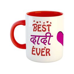 ARTBUG Red & White Printed Ceramic Glossy Mugs 350 ml-17