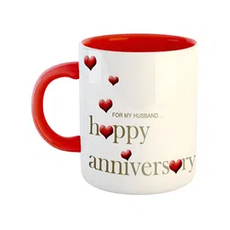 ARTBUG Red White Printed Ceramic Glossy Mug 350 ml-7