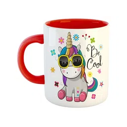 ARTBUG Red Printed Ceramic Glossy Mug 350 ml-3