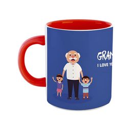 ARTBUG Red & Blue Printed Ceramic Microwave Safe Glossy Finish Mug 350 ml-46