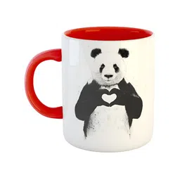 ARTBUG Red & White Printed Ceramic Glossy Mug 350ml-2