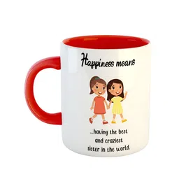 ARTBUG Red Happiness Printed Ceramic Glossy Mugs 350 ml-image-68