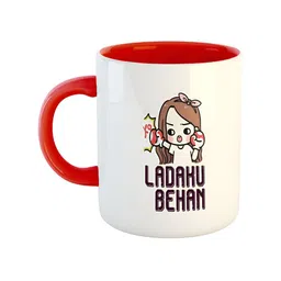 ARTBUG Red & White Graphic Printed Ceramic Glossy Mug 350 ml-14