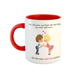 ARTBUG Red Printed Ceramic Glossy Mug-12
