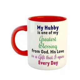 ARTBUG Red & White Printed Ceramic Glossy Mug 350 ml-16