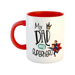 ARTBUG Red & White Dishwasher Safe Printed Ceramic Glossy Mug-43