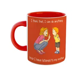 ARTBUG Red & White Printed Ceramic Microwave Safe Glossy Finish Mug 350 ml-11