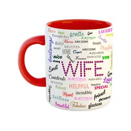 ARTBUG Red Printed Ceramic Glossy Mug-55