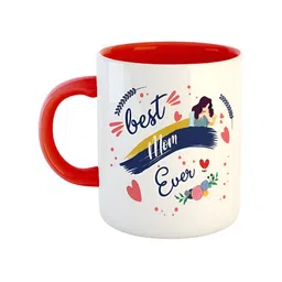 ARTBUG Red White Printed Ceramic Glossy Mugs 350 ml-13