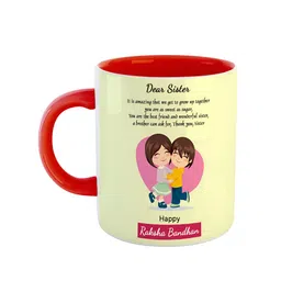 ARTBUG Red & Yellow Printed Ceramic Glossy Mug 350 ml-1