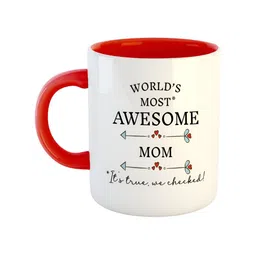 ARTBUG Red & White Printed Ceramic Glossy Mug 350 ml-6