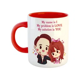ARTBUG Red & White Printed Ceramic Glossy Mug 350 ml-9
