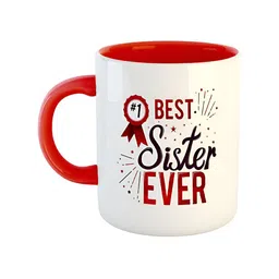 ARTBUG Red & White Printed Ceramic Glossy Mug 350 ml-6
