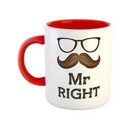 ARTBUG Red & White Printed Ceramic Glossy Mug 350ml-3