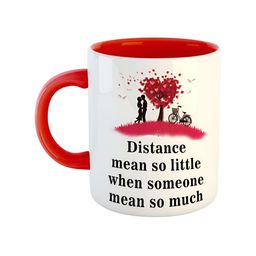 ARTBUG Red & White Ceramic Printed Glossy Mug-6
