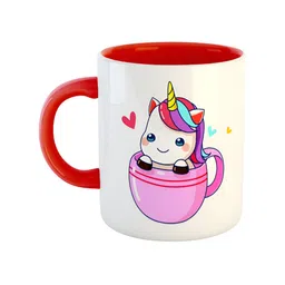 ARTBUG Red & White Printed Ceramic Glossy Mug 350 ml-3