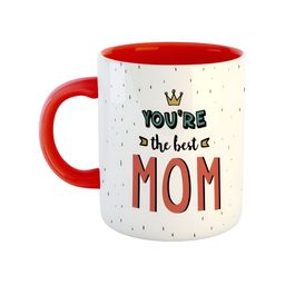 ARTBUG Red & White Printed Ceramic Glossy Mug 350 ml-13