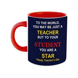 ARTBUG White & Red Text Or Slogans Printed Ceramic Glossy Mug 350ml-33